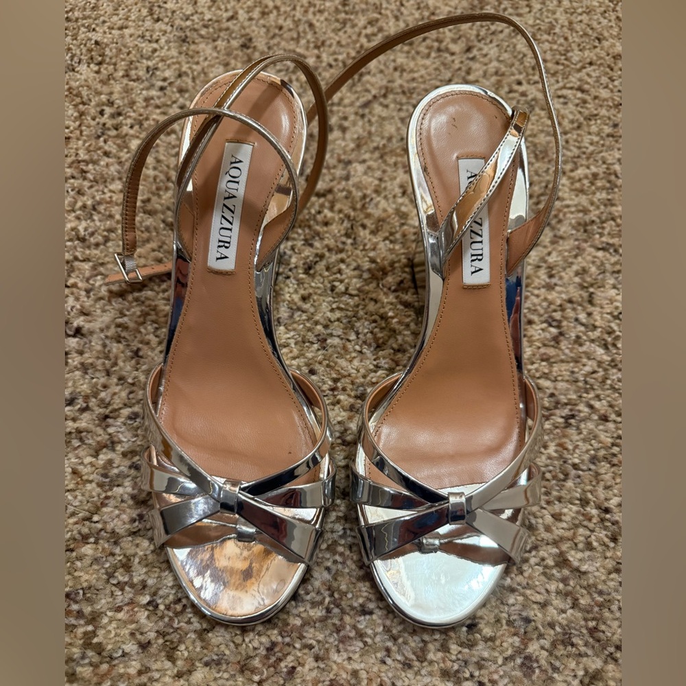Aquazzura Tati Wedges Silver Size 38.5